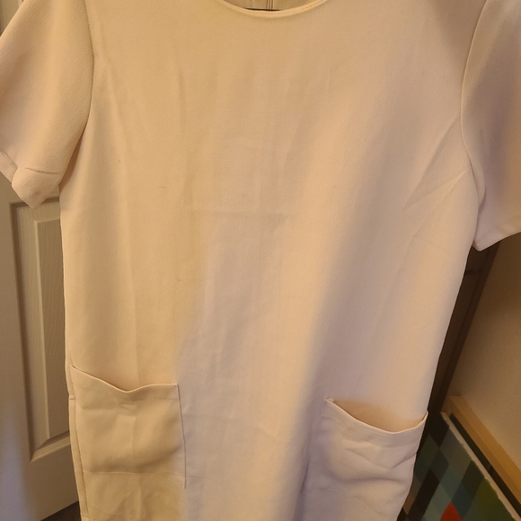 Blush pink shift mini dress with pockets - Picture 6 of 8